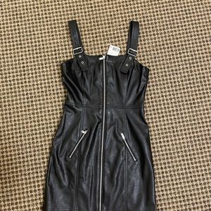 Divided H&M black faux leather tight dress. Size XS
